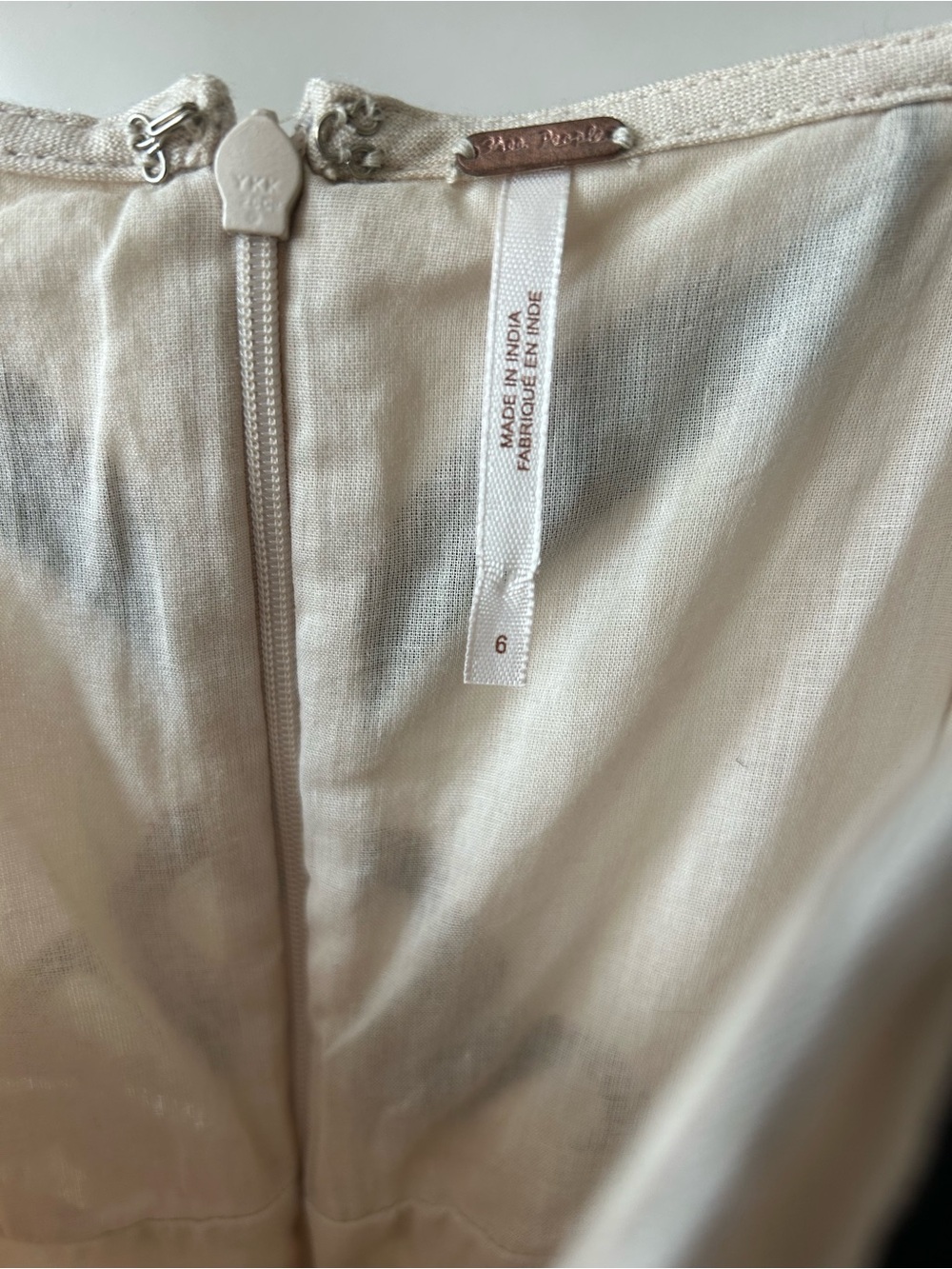 Free People Cream Mini Dress with Burgundy, Black & Gold Embroidery - Picture 3 of 3